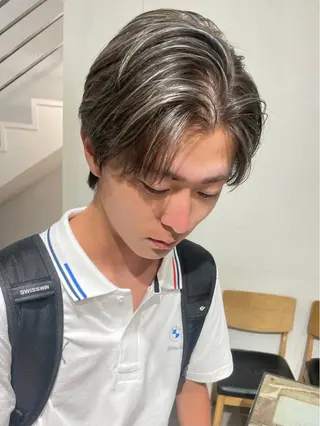 ショート カラー メンズ スパイラルパーマ 🌐hina⭐️のヘアスタイル