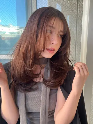 ミディアム 暖色系/髪質改善 /貞金瑞波のヘアスタイル