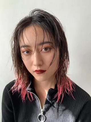 ミディアム カラー THE./ブリーチ 透感カラー/髪質改善のヘアスタイル