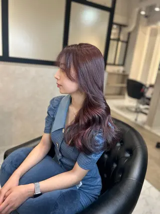 ロング カラー &chaLme   心斎橋所属・emi/髪質改善/ 韓国風/艶カラーのヘアスタイル