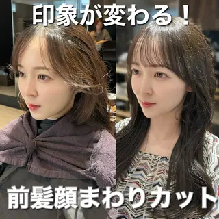 セミロング 🎀大竹美侑／顔まわ りカット／レイヤーのヘアスタイル