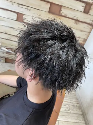 パーマ メンズ メンズカット ボブ/米崎駿也のヘアスタイル