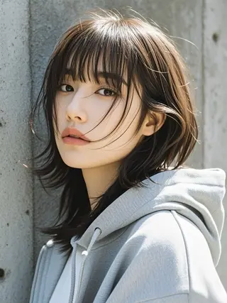 セミロング ウルフカット 811 大阪梅田 ウルフのヘアスタイル