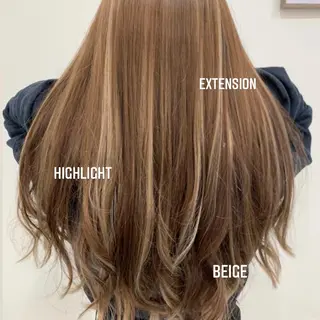 ロング カラー エクステ🩵ブリーチ 韓国ヘア🩵KAEのヘアスタイル