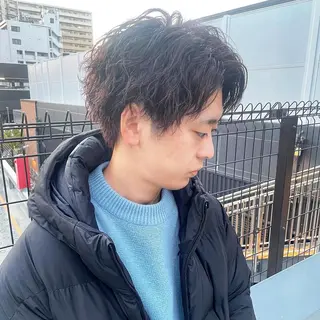 ショート パーマ メンズ メンズヘア特化 崎田 成人のヘアスタイル