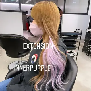 ロング カラー エクステ🩵ブリーチ 韓国ヘア🩵KAEのヘアスタイル