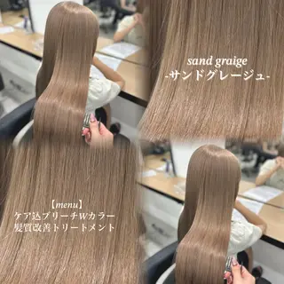 ロング カラー NAMI🤎ブラウン &ミルクティー🤍のヘアスタイル