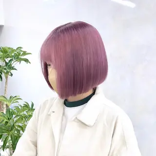 ミディアム カラー パーマ ヘアアレンジ メンズ キッズ ネイル マツエク・マツパ アイブロウ ハイトーン/ピンク 💗モモ໒꒱のヘアスタイル