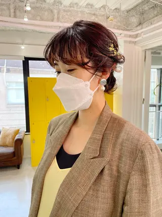 ミディアム カラー パーマ ヘアアレンジ 💖美髪矯正💖 辻未侑のヘアスタイル