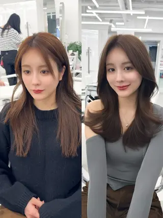 セミロング カラー ヘアアレンジ 最小顔周り&レイヤー 特化/池袋/kokiのヘアスタイル