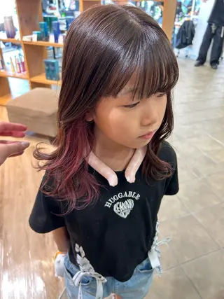 セミロング カラー キッズ 暖色カラー/ フクダ モエ🐿のヘアスタイル