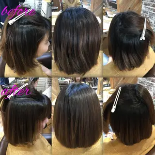 ミディアム パーマ ブリーチ縮毛矯正/ デサキ ショウヘイのヘアスタイル