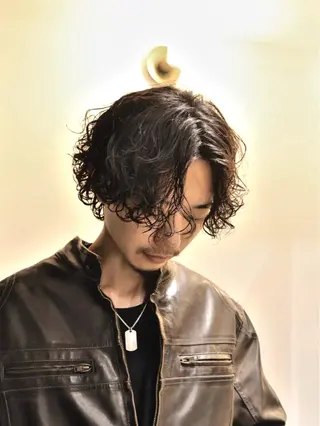 ショート パーマ メンズパーマ梅田 ・川副史晶のヘアスタイル