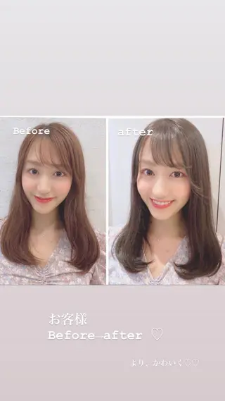 ミディアム 代表山口ひな 髪質改善のプロのヘアスタイル
