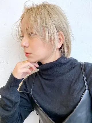 ショート カラー パーマ ヘアアレンジ ITbyALBUM 中野店のヘアスタイル