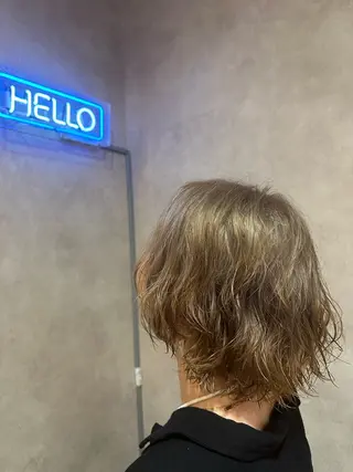 カラー パーマ 髪質改善デザインカラ ー/ヒロイケカズマサのヘアスタイル