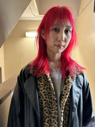 ミディアム カラー ヘアアレンジ 丸山渉/パーマ エフェクトブリーチのヘアスタイル