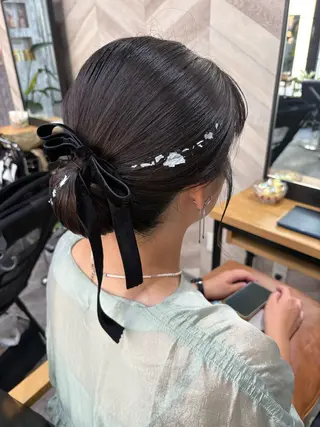 ミディアム ヘアアレンジ SHANTi 飯塚 ヘアセット/髪質改善のヘアスタイル