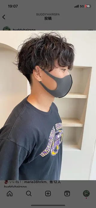 パーマ メンズ トヨシマ シュウトのヘアスタイル