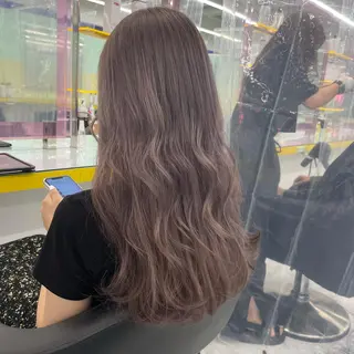 ミディアム カラー ヘアアレンジ ☁️縮毛矯正✖️ 透明感☁️りくのヘアスタイル