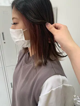 ミディアム カラー 韓国ヘア🇰🇷/ 顔周り/松田光里のヘアスタイル