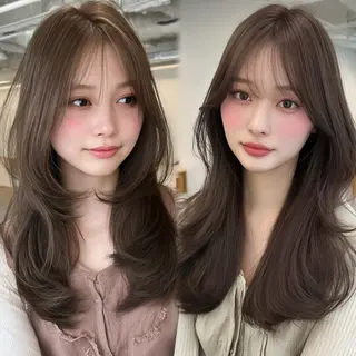 ロング カラー りきと🦋河原町 縮毛矯正/艶カラーのヘアスタイル