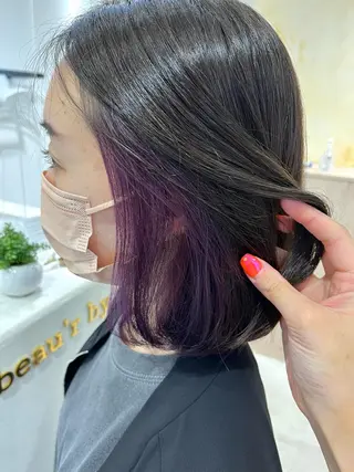 ショート カラー ボブ/美髪矯正 /佐藤　奈巳のヘアスタイル