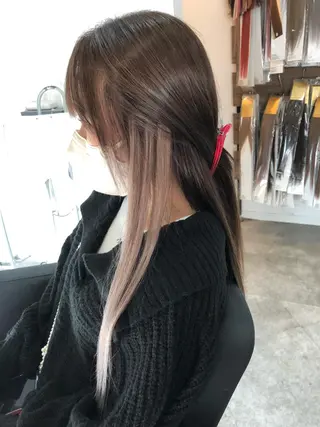 ロング カラー ヘアアレンジ 下妻 カラーエクステ難波のヘアスタイル