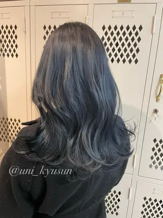 セミロング カラー 本格韓国ヘア🇰🇷 【uni】キューさんのヘアスタイル