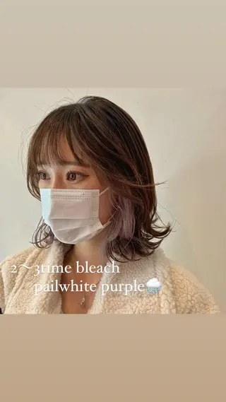 ミディアム カラー 似合わせカットカラー ♡佐藤捺美のヘアスタイル