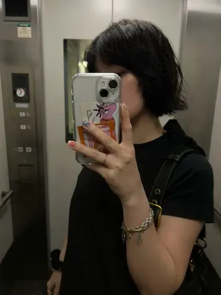 ショート カラー パーマ 中野 こころのヘアスタイル