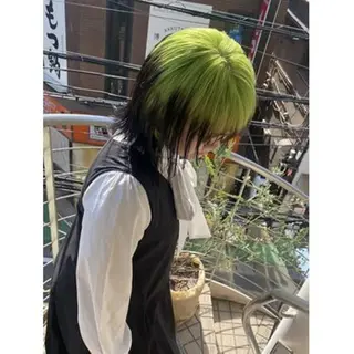 ミディアム カラー qiie ワンカラー 黒染め　白髪染めのヘアスタイル