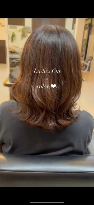 セミロング カラー 大人女性ぼかし メンズ強化🦙平作のヘアスタイル