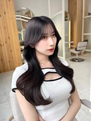 ロング カラー 🇰🇷韓国風くびれ ヘア🇰🇷中村優大のヘアスタイル