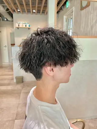 ショート パーマ メンズ Re:Live 澁谷玄のヘアスタイル