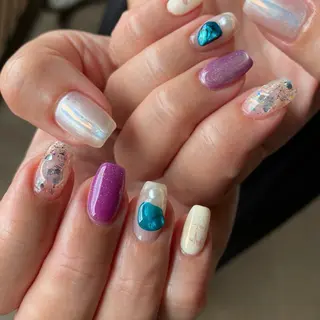 ネイル amuse 手書きニュアンスのネイルデザイン