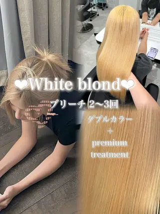 ロング 艶髪ハイトーンカラー 渋谷🎀ririkaのヘアスタイル