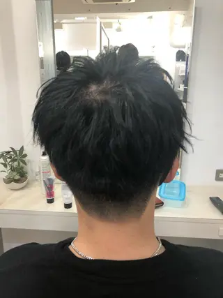 ショート パーマ メンズ 髪質改善× ハイライト溝江のヘアスタイル