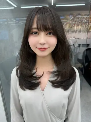 カラー けいし🐬ボブ 美髪縮毛矯正のヘアスタイル