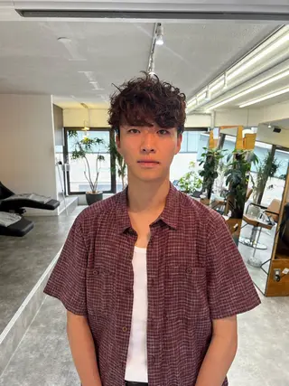 パーマ メンズ nishido ハイライト/海外ヘアのヘアスタイル