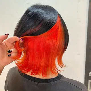 ミディアム カラー レイヤーカット/ 透明感カラー/みずほのヘアスタイル