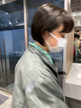 ショート カラー ボブパーマコテ巻き風 パーマNo1深江秀平のヘアスタイル