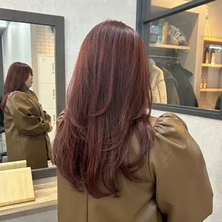 セミロング カラー いなみね はるきのヘアスタイル