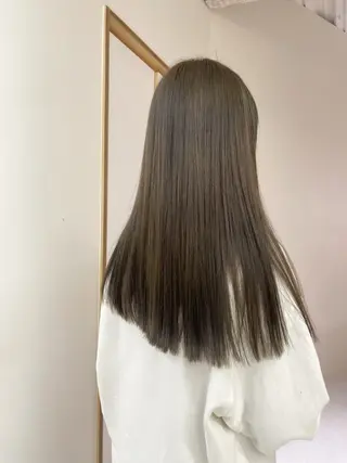 ロング 蜂須賀🐝縮毛矯正 ストレートパーマのヘアスタイル