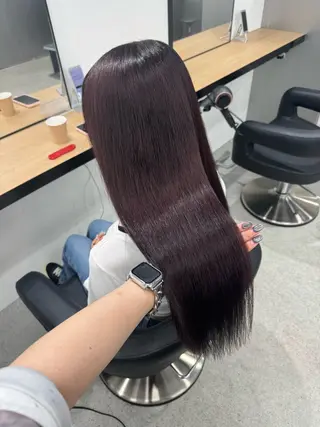 ロング カラー 暗髪🩶ラベンダー/ ブルー/ユウナ🤍のヘアスタイル