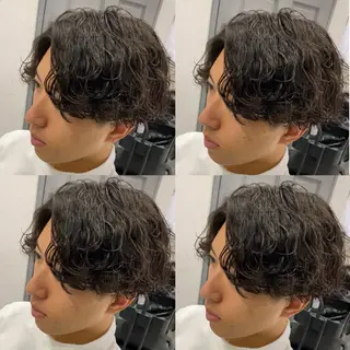 ミディアム パーマ メンズ 🟣メンズパーマ 川端 永遠🟣のヘアスタイル