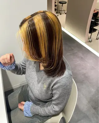 ミディアム カラー 佐野 えり奈のヘアスタイル