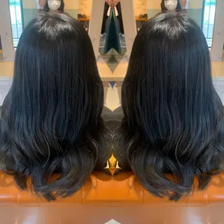 セミロング カラー 韓国🇰🇷 ✂︎hair 内田愛のヘアスタイル