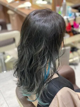 セミロング 💎大人ハイライト 💎上杉一也💎のヘアスタイル