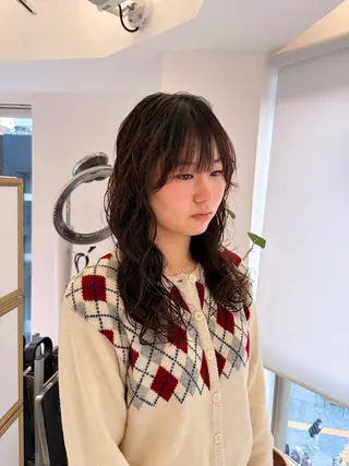 ロング パーマ 🍓似合わせカット× パーマ／矢木🍓のヘアスタイル